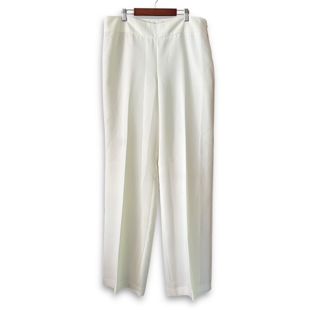 Talbots Heritage Wide Leg Pants White NWT Flawed Size 14 Long Classic Neutral